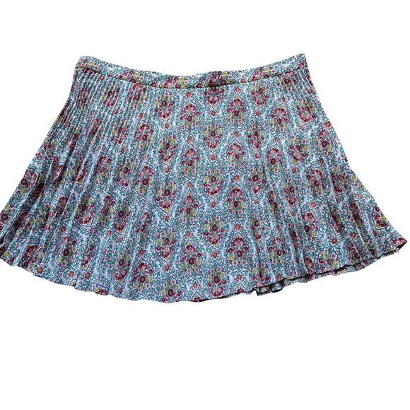 Boden Women's 20 Mini Floral Pleated Playful Flirty Skirt in Multi Vine Terrace - Picture 2 of 11